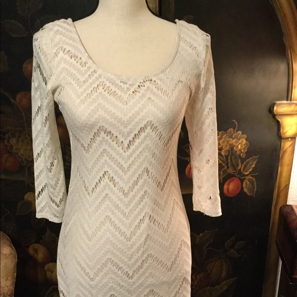 Vintage Speechless Ivory Knit Dress Size 9